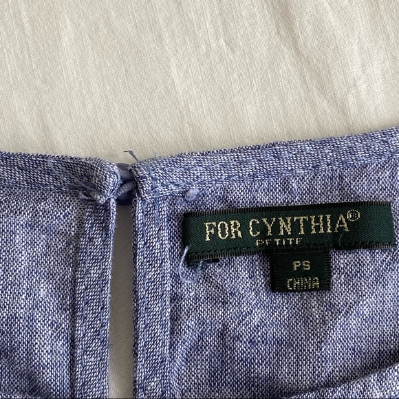 For Cynthia Sleeveless Linen Blend A-Line Dress Rick Rack - Picture 8 of 13